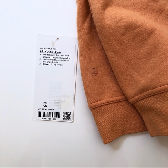 Lululemon All Yours Crew Monarch Orange Sweatshirt - Picture 14 of 14